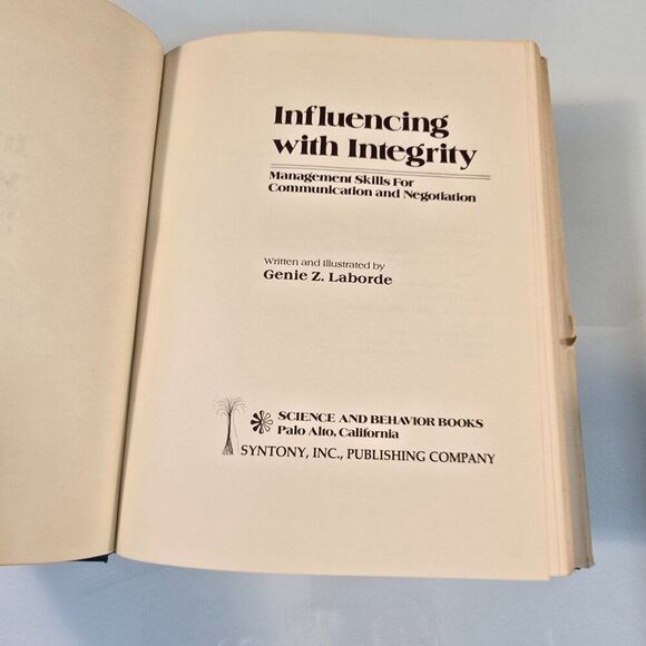 Influencing with Integrity : Management Skills By Genie Z. Laborde 1984 HC - Picture 4 of 10